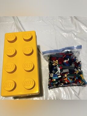 Lego Yellow Storage Brick with Mixed Color Bricks